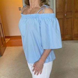 💙 H&M Off The Shoulder Ruffle Blouse Size 12